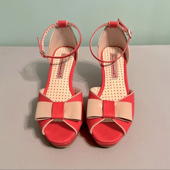 but another innocent tale Shoes - But Another Innocent Tale Coral Pink Peep Toe Ankle Strap Heels Size 6.5